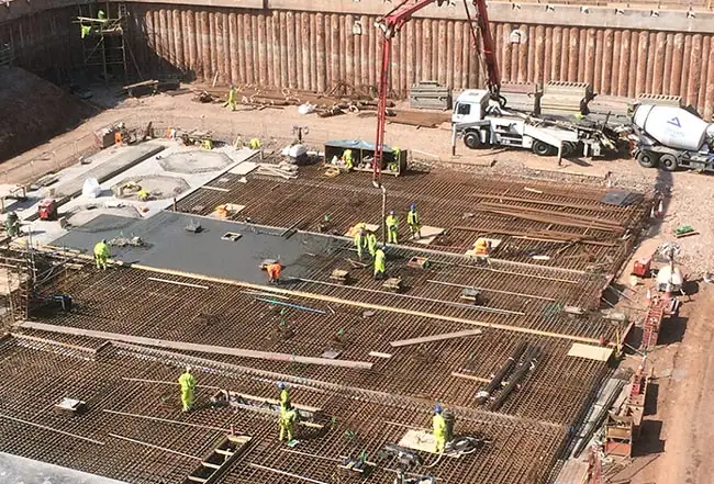 Avfallscentral gjutning av betongplatta Betonggruppen Nordic AB